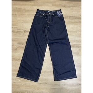 NWT Scoop Relaxed Low Slung Wide Leg Jeans Size 4 Dark Wash Festival Y2K